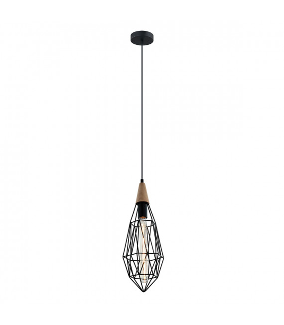 Industrial and retro suspension Maelle Black in metal