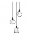 Industrial and retro suspension Gervais Black 3 steel bulbs