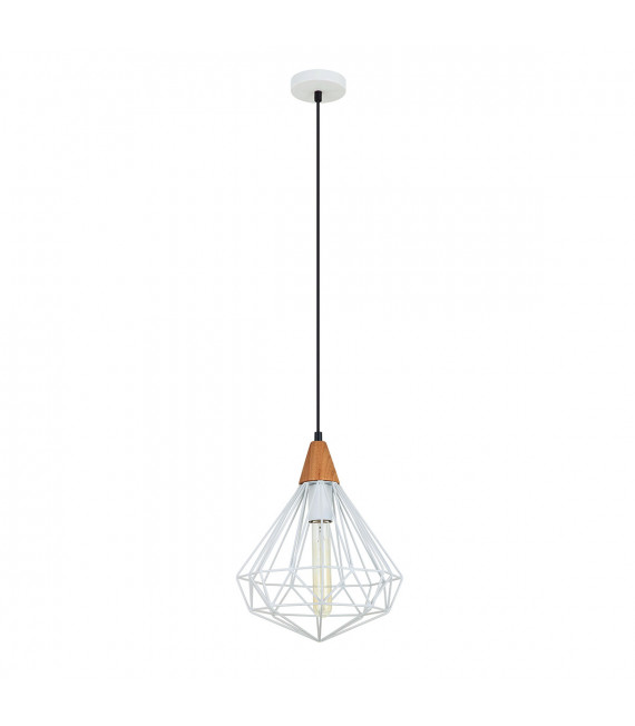 Lampada a sospensione industriale e retrò Maelle White bianca