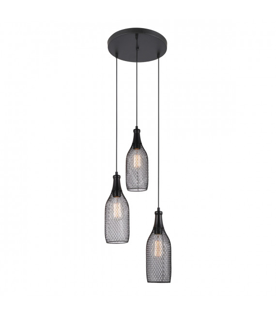 Lampada a sospensione industriale e retrò Julienne Black