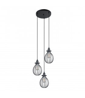 Industrial and retro pendant light Lesto Black