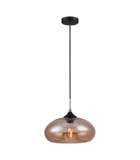 Industrial and retro pendant lamp Valio Black glossy lampshade