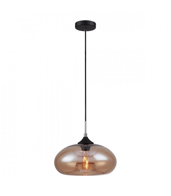 Industrial and retro pendant lamp Valio Black glossy lampshade