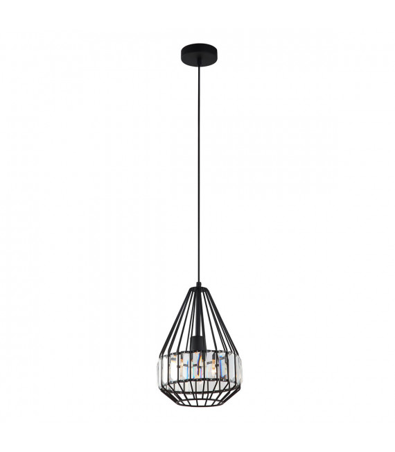 Lampada a sospensione industriale e retrò Brenta Black