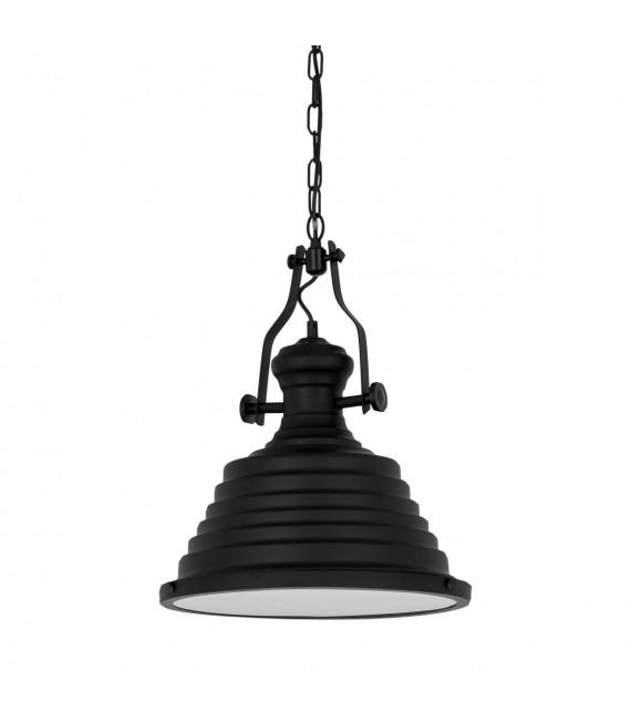 Lampada a sospensione industriale e retrò Maeva Black