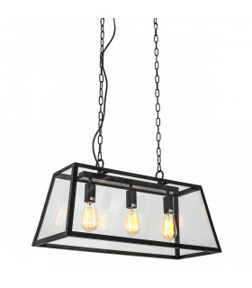 Industrial and retro pendant lamp Laverno Matt black