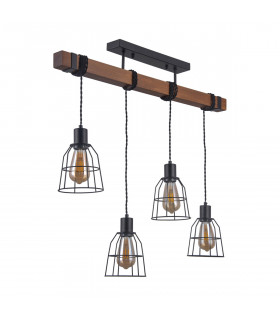 Lampada a sospensione industriale e retrò Reda Nero opaco