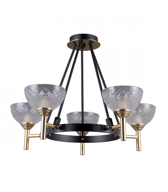 Industrial and retro suspension Tomasso Matt black, gold