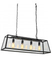 Suspension industrielle et rétro Laverno Noir mat 4 ampoules