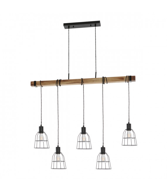 Lámpara colgante industrial y retro Ponte Black