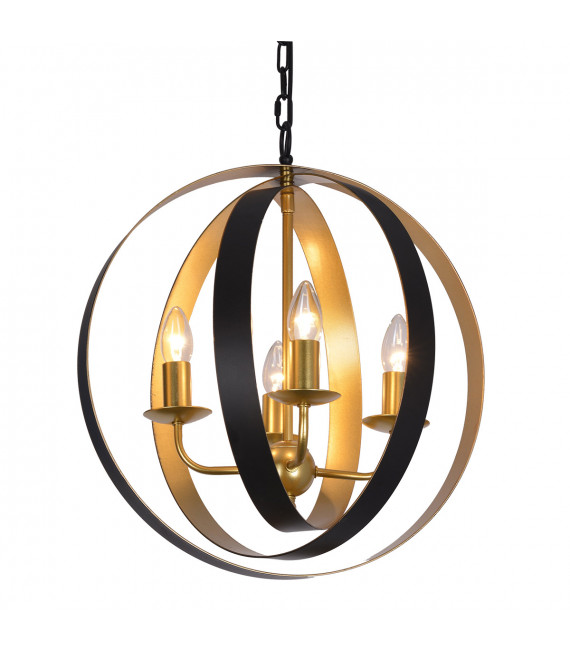 Industrial and retro Kaia pendant lamp Matt black, gold