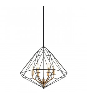 Lámpara colgante industrial y retro Maresmo Negro, dorado