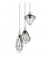 Suspension industrielle et rétro Maelle Noir 1 ampoule