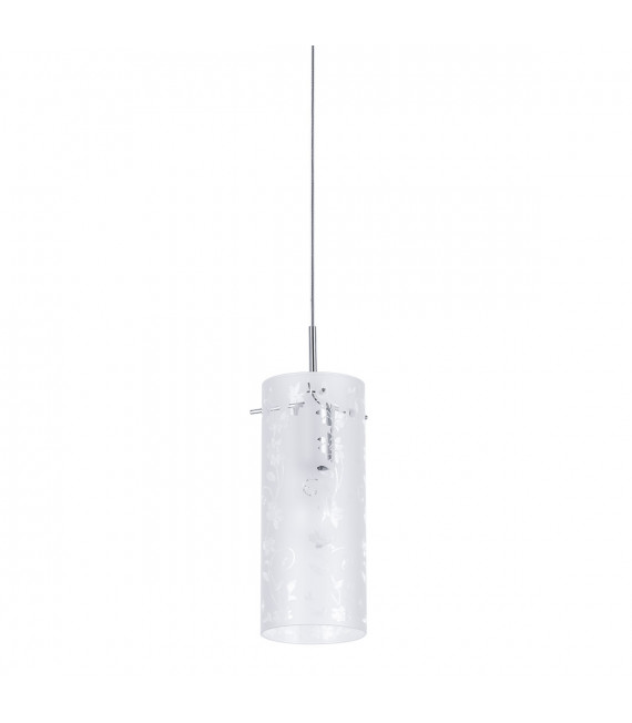 Suspension moderne Naolin Chrome, blanc 1 ampoule