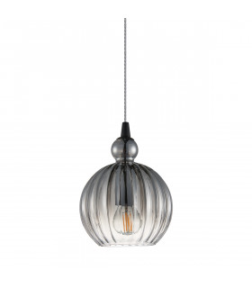 Modern pendant lamp Biron Matt black and smoked gray