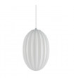 Suspension moderne Parlo Chrome et transparent