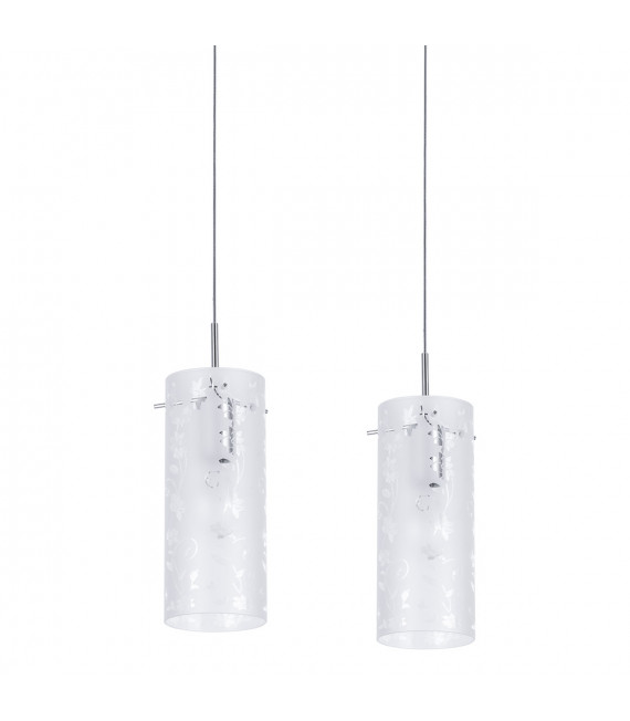 Moderne Pendelleuchte Naolin Chrome, weiß
