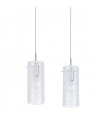 Suspension moderne Naolin Chrome, blanc 2 ampoules