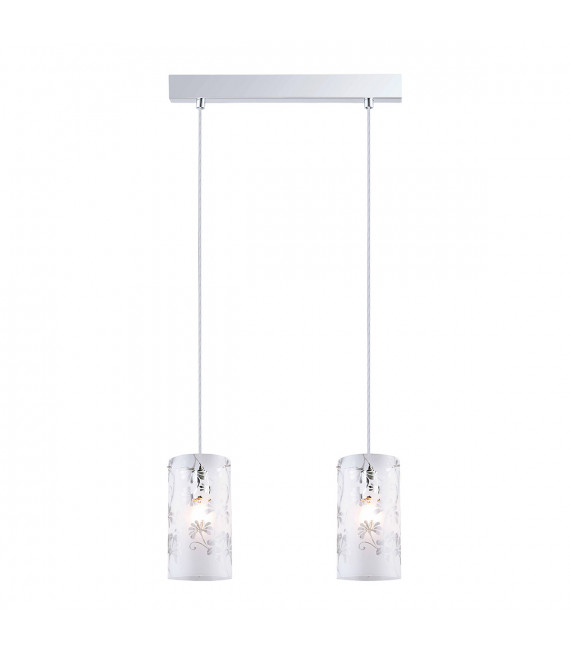 Suspension moderne Sense Chrome en verre et métal