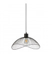 Modern suspension Nunez Matt black, black lampshade