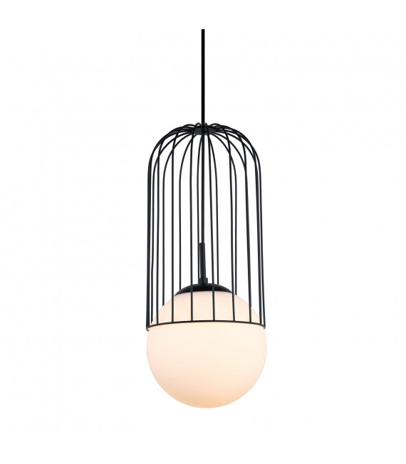 Suspension moderne Matty Noir, verre et acier