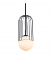 Modern suspension Matty Black, glass and steel