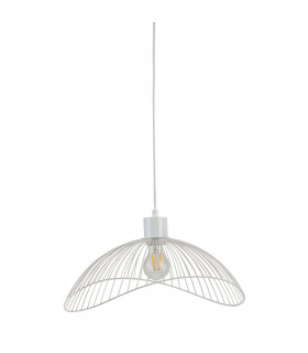 Suspension moderne Nunez Noir mat, abat jour blanc