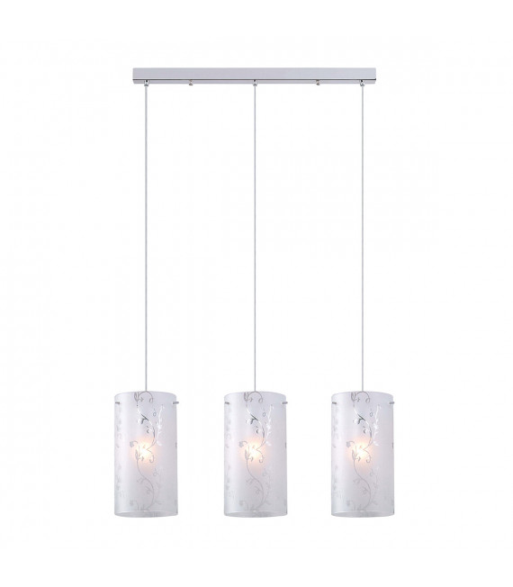 Suspension moderne Rico Chrome en verre