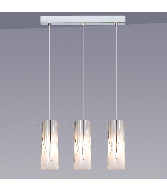 Suspension moderne Kosma Chrome, verre et métal