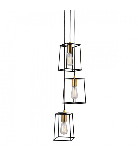 Moderne Pendelleuchte Alanis Matt schwarz, gold