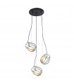 Modern suspension Melisa Noir in glass and steel