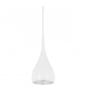 Lámpara colgante moderna Anon White Chrome, blanco