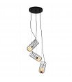 Modern pendant lamp Coco Noir in glass and steel