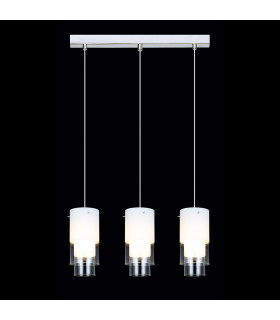 Moderne Pendelleuchte Christo Chrome, weiß