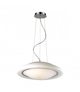 Moderna lampada a sospensione Huller Chrome, bianca