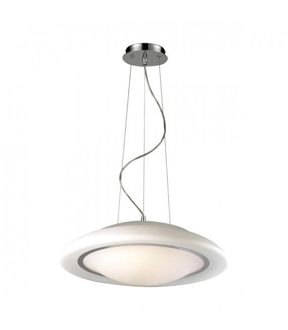 Moderne Pendelleuchte Huller Chrome, weiß