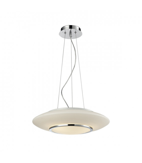 Moderna lampada a sospensione Camino Chrome, bianca
