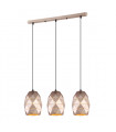 Modern suspension Harley Champagne gold in steel 3 bulbs