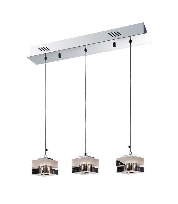 Modern pendant light Cubric Chrome 3 bulbs