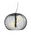 Modern suspension Clarisa Black, glass and steel