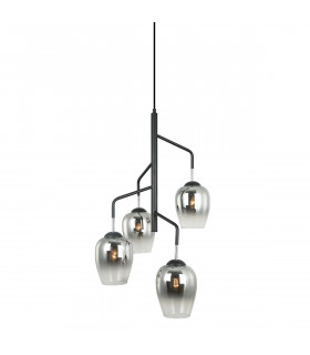 Lampada a sospensione moderna Lesla Chrome, nera