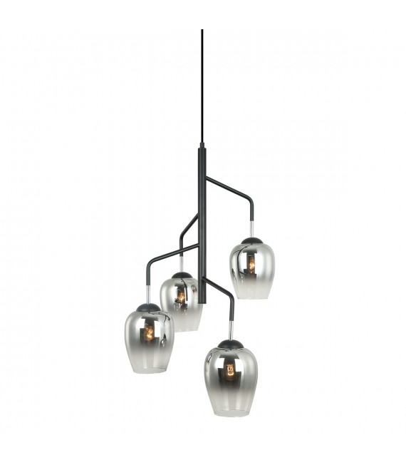 Moderne Pendelleuchte Lesla Chrome, schwarz