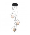 Modern hanging lamp Canto Chrome, black glass