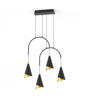 Moderne Pendelleuchte Raalto Black, Gold