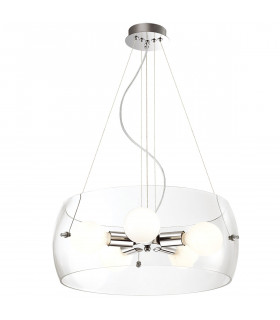 Suspension moderne Lemio Chrome 5 ampoules