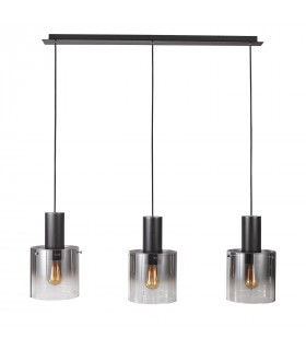 Moderne Pendelleuchte Javier Black, geraucht