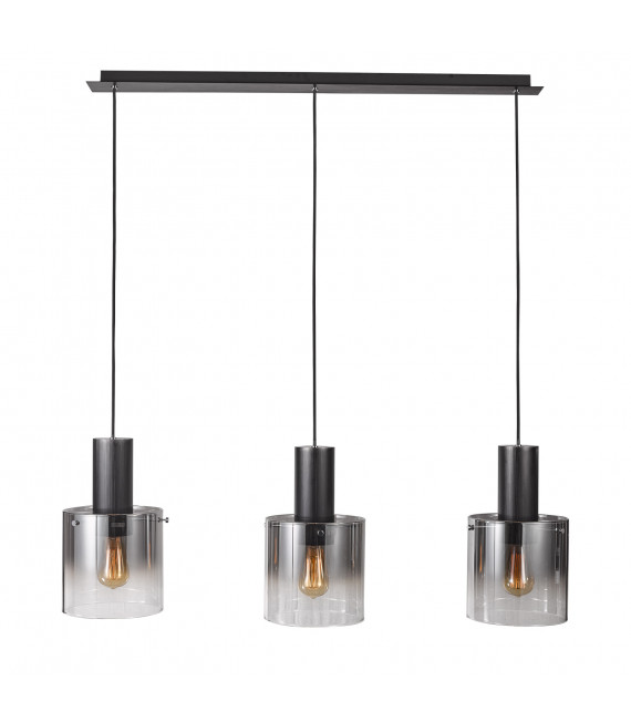 Moderne Pendelleuchte Javier Black, geraucht