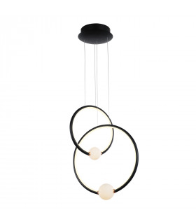 Modern hanging lamp Lozanna Black, pink made of aluminum