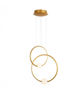 Modern pendant lamp Lozanna Antique bronze, white lampshade