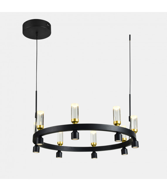 Moderna lampada a sospensione Almelo Nero, oro